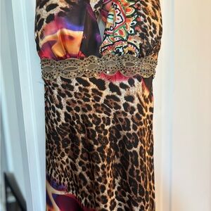 Leopard Print Dress with Colorful Accents